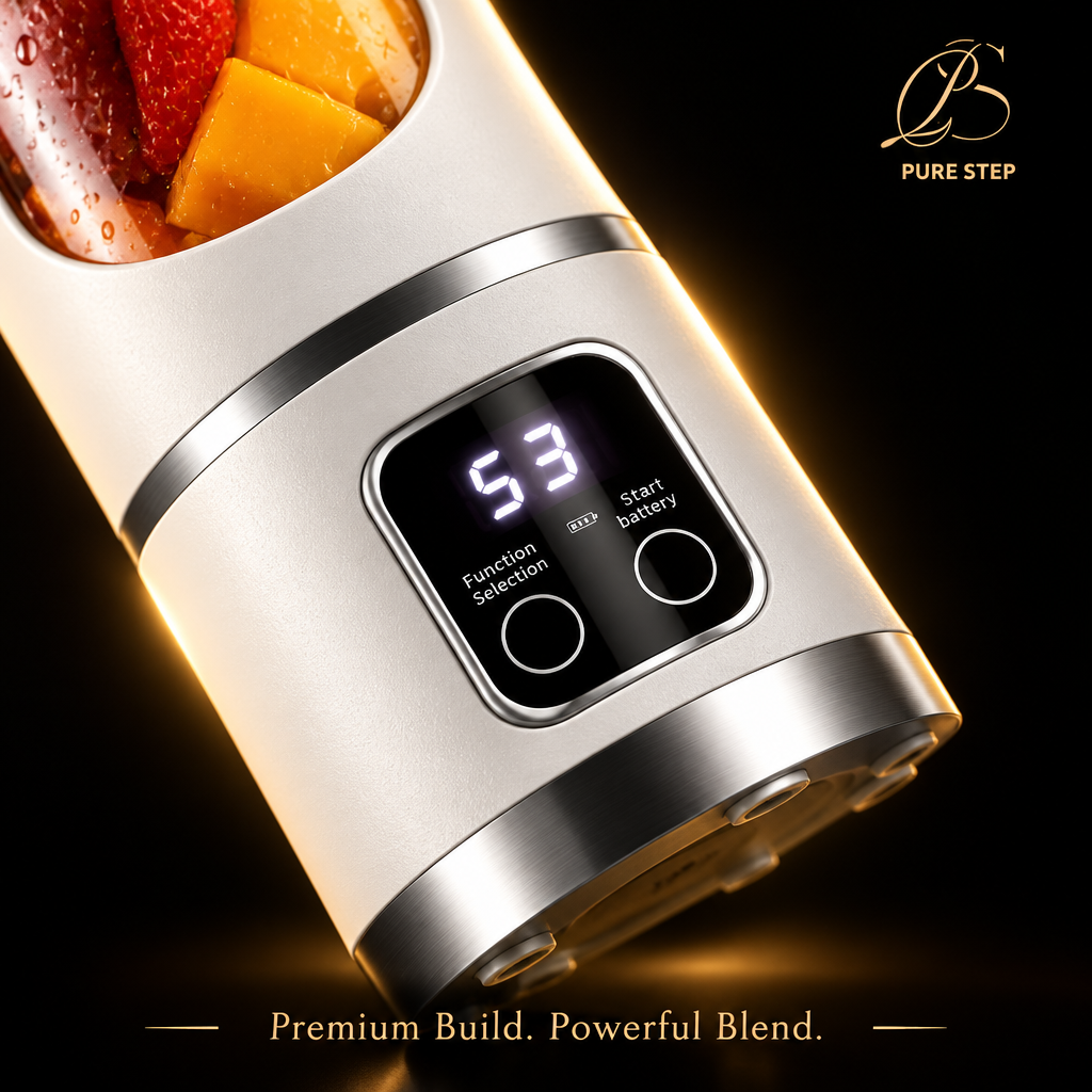 Pure Step Blendo feature detail with logo and caption